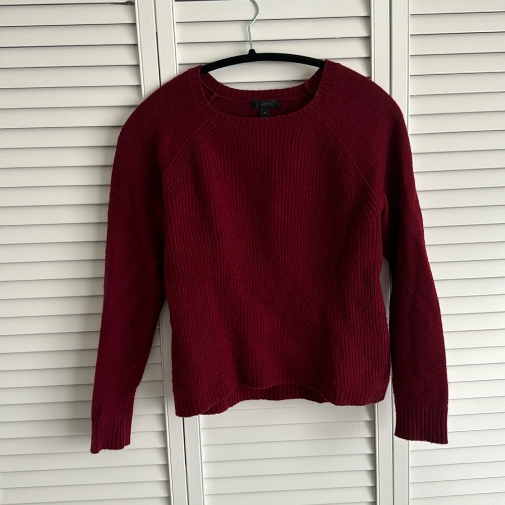 J Crew red sweater. Size M but runs small